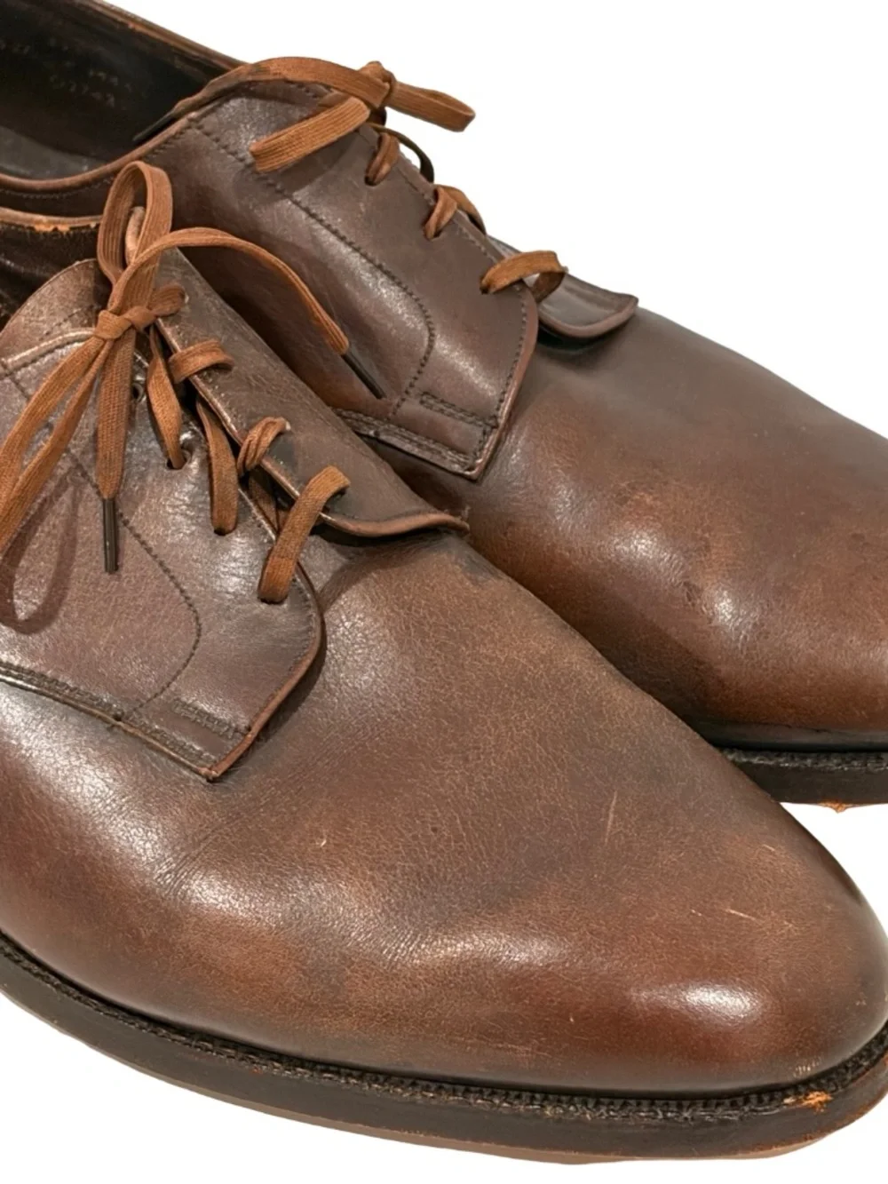 Brooks Brothers Brown Leather Plain Toe Derby Dress Shoes Mens Size 12